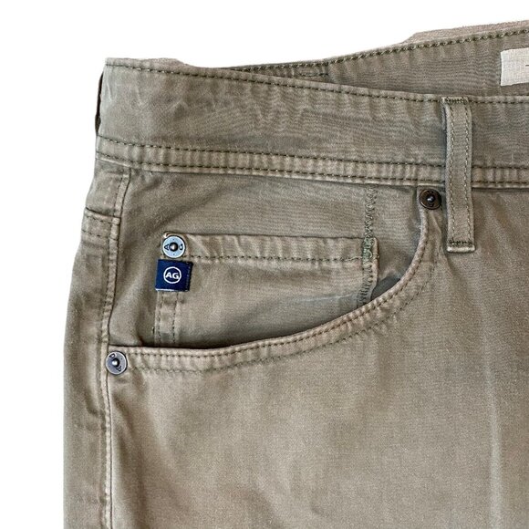 AG Adriano Goldschmied The Graduate Mens 40x28 Tailored Leg Stretch Olive Green - Picture 3 of 8